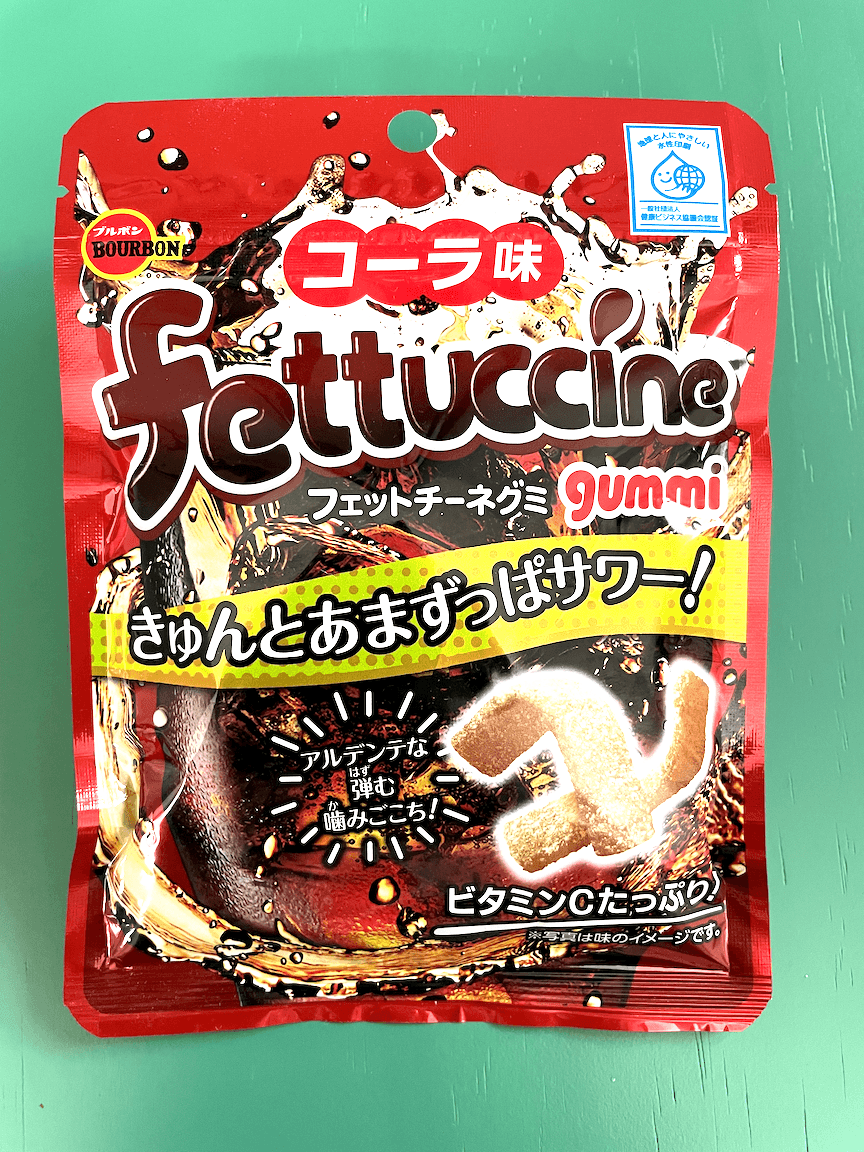 Bag of Bourbon Fettuccine Gummi in cola flavor
